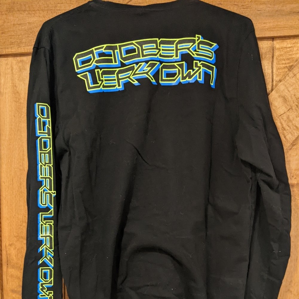 OVO long sleeve t-shirt, blank front with graphics on back and sleeve
